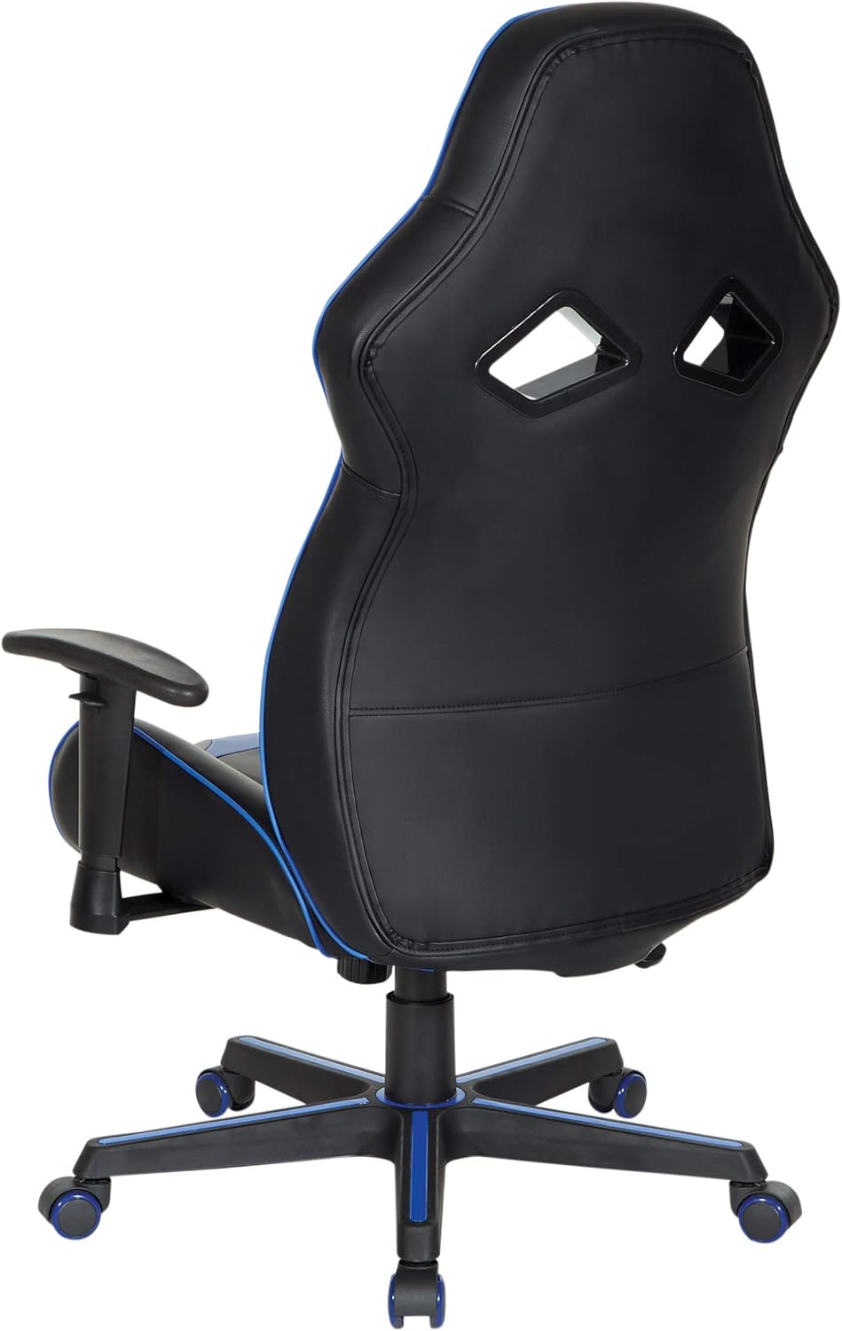 OSP Home Furnishings Vapor Ergonomic Adjustable High Back Faux Leather Gaming Chair with Coil Spring Seat and Integrated