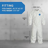 DuPont Tyvek 400 TY125S Disposable Protective Coverall with Elastic Cuffs, White (Pack of 25)