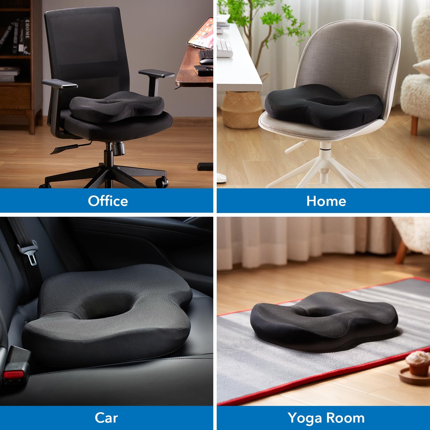 Mount-It! Office Seat Cushion, Premium Ergonomic Memory Foam with Cooling Gel
