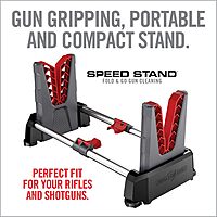 Real Avid Speed Stand | Collapsible Design, Adjustable 10" - 16" Stand for Cleaning & Maintenance | Compact, Portable Range Stand | Lightweight Vise Perfect for Hunting Rifles & Shotguns,Red ITEM