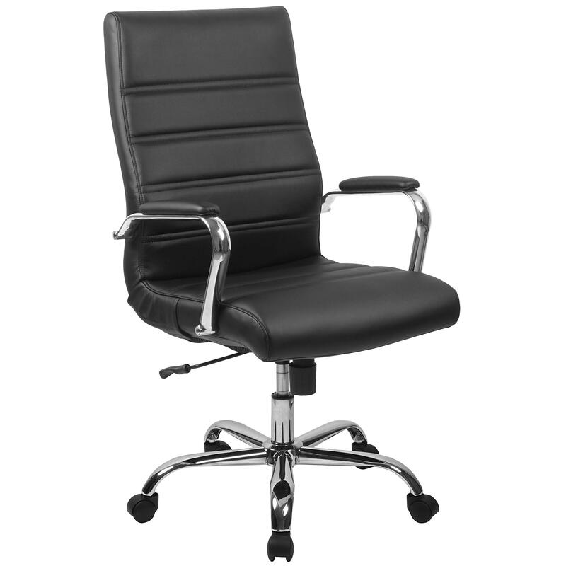 Flash Furniture Whitney Swivel LeatherSoft Desk Chair with Padded Seat and Armrests
