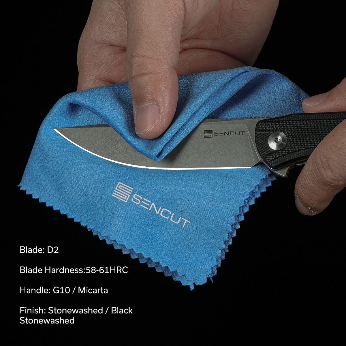 SENCUT Scitus Pocket Folding Knife for EDC, Design by Ostap Hel, Liner Lock Knife with Deep Carry Clip