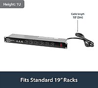 StarTech.com 16 Outlet Horizontal 1U Rack Mount PDU Power Strip for Network Server Racks - Surge Protection - 120V/15A