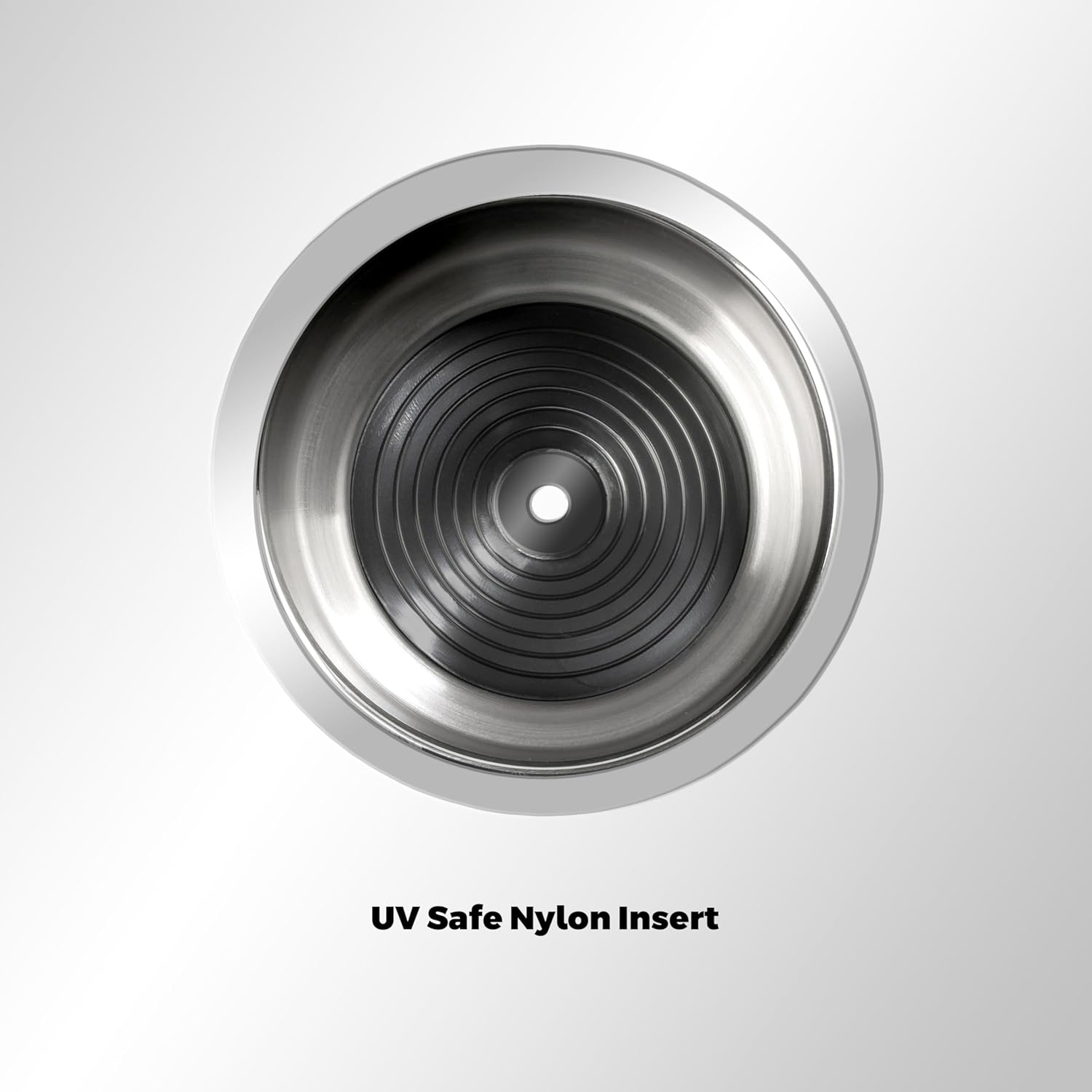 Whitecap Industries S-3511C Stainless Steel Flush Drink Holder - 3-7/8" Cutout, 2-1/4" to 3-1/8" Depth