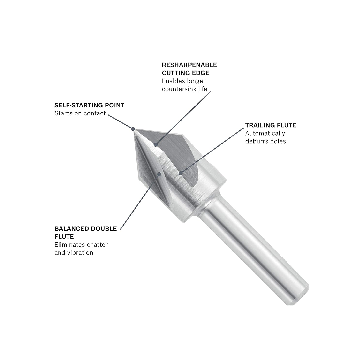 BOSCH CSH1 1/2-Inch HSS Countersink 1/2 in Titanium