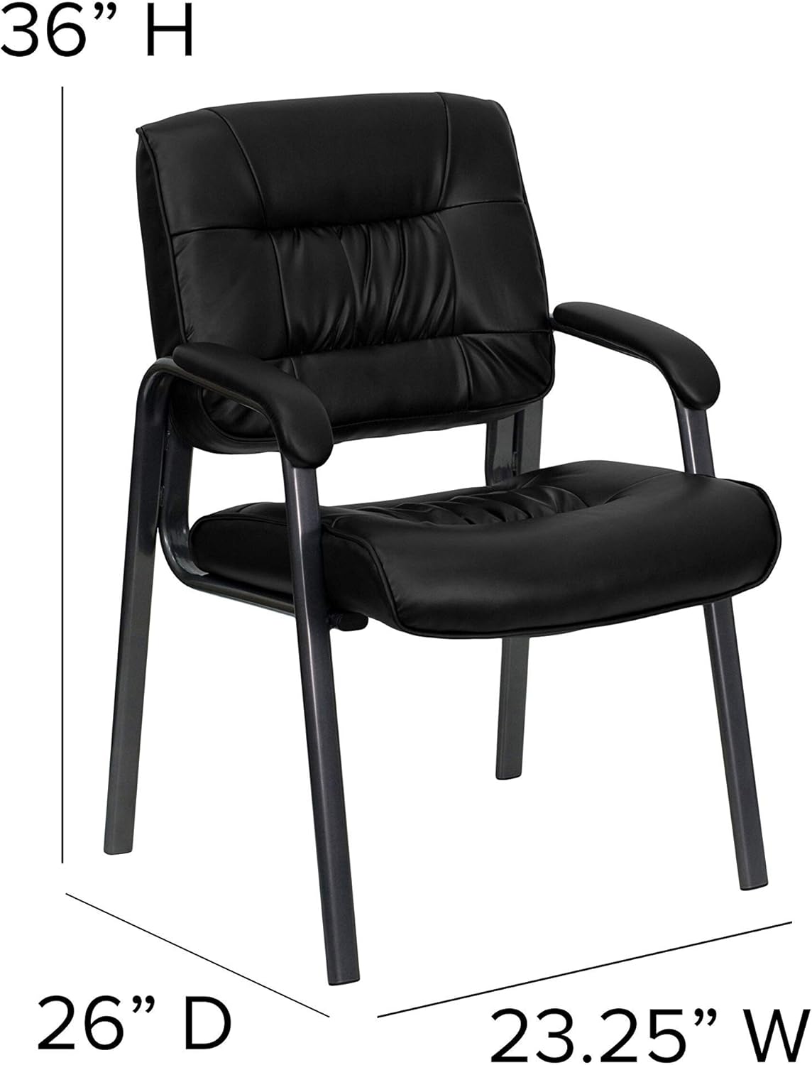 Flash Furniture Haeger LeatherSoft Tufted Executive Reception Chair with Padded Armrests