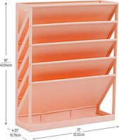 Mind Reader 5-Tier Vertical File Holder, Desktop Organizer, Wall Mount