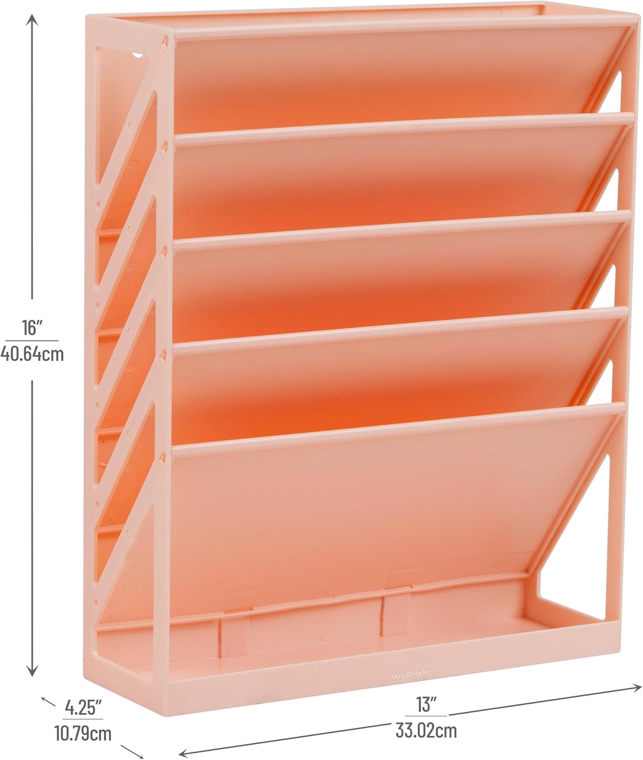 Mind Reader 5-Tier Vertical File Holder, Desktop Organizer, Wall Mount