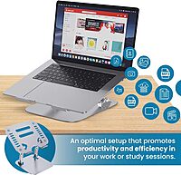 OTM Essentials Adjustable Laptop Stand, 10-5/8inH x 9inW x 9inD, Silver