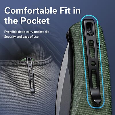 SENCUT Slashkin Folding Pocket Knife, Thumb-Stud & Flipper Opener