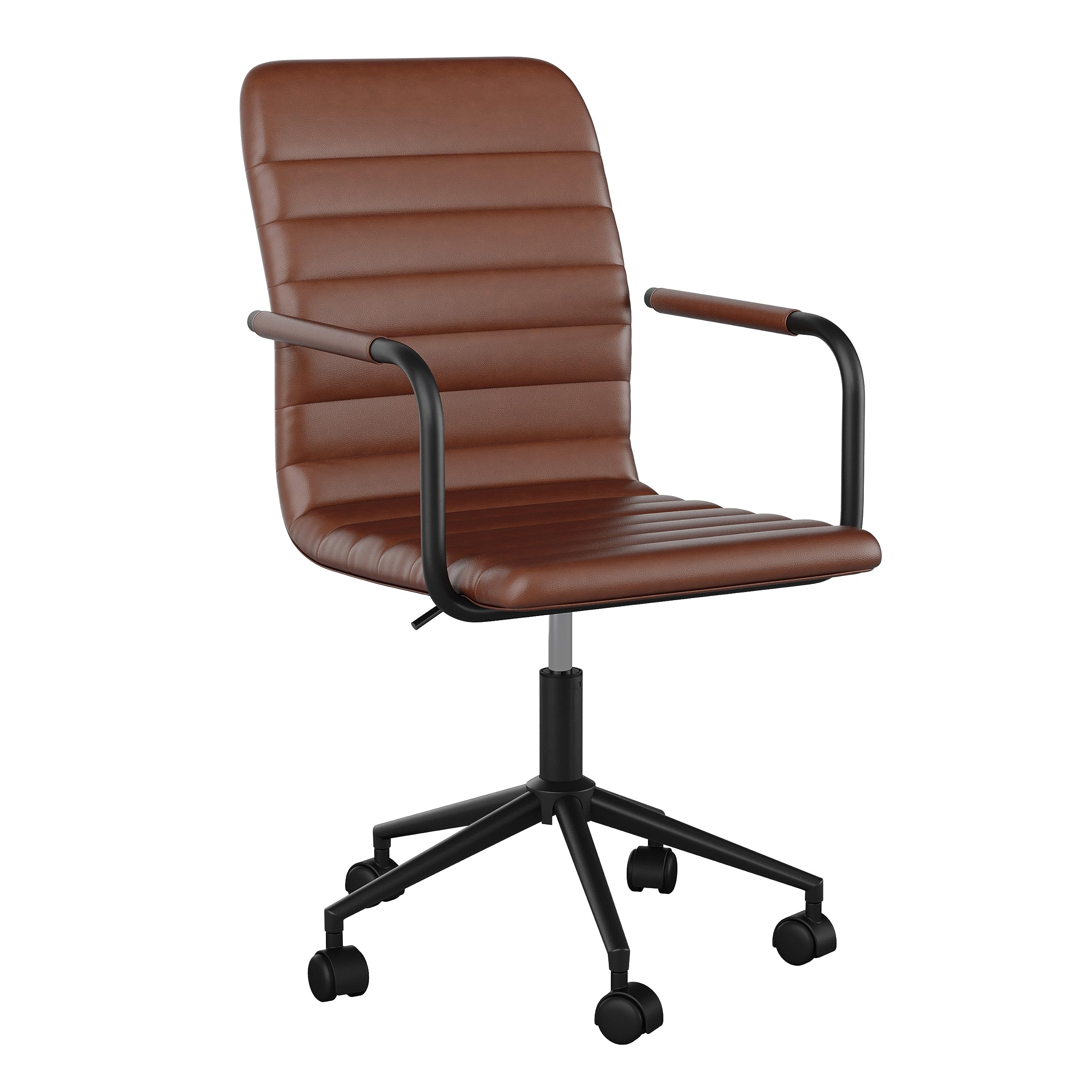Martha Stewart Taytum Swivel Task Chair with Armrests for Home Office