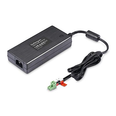 StarTech.com 160W Universal DC Power Adapter (24V/6.6A), 4ft(1.2m) 2-Wire Cord, 2/3-Pin Terminal Blocks, 100-240V AC/DC External Power Supply for Industrial USB Hubs, NA/UK/EU/ANZ (160W-POWER-ADAPTER)