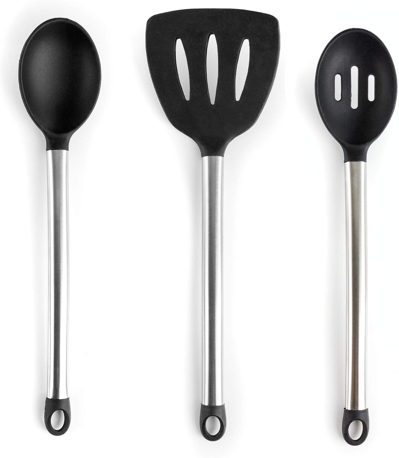 MegaChef Tool Black Utensil Set, 14 Piece, Gray and Stainless Steel