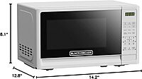 BLACK+DECKER Compact Countertop Microwave Oven 0.7 Cu. Ft. 700-Watts with LED Lighting, Child Lock, White