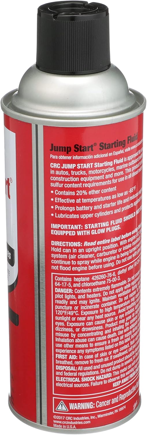 CRC Jump Start Starting Fluid with Lubricity, 11 Wt Oz, 05671