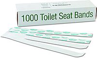 Bagcraft BGC300591 Sani/Shield Printed Toilet Seat Paper Band, Blue/White, 16" Length, 1-1/2" Width, Pack of 1000 1-Pack