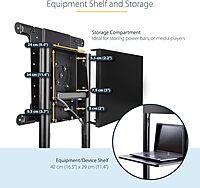 StarTech.com Mobile TV Cart - Portable Rolling TV Stand for 37-70" VESA Display (154lb/70kg)