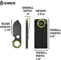 Gerber Gear GDC Money Clip with Pocket Knife - Fixed Blade Knife and Case - EDC Gear and Equipment - Stainless Steel