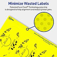 Avery Printable Oval Labels, Sure Feed Technology, 4.25" x 2.5", Neon Yellow