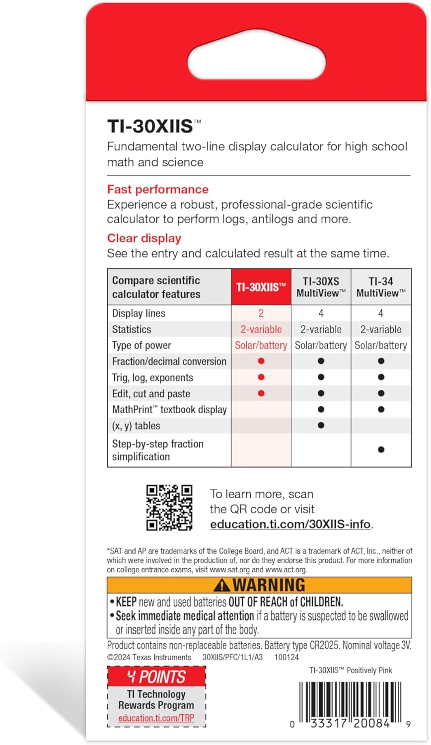 Texas Instruments TI-30X IIS Two-Line Scientific Calculator