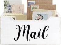 Elegant Designs Rustic Farmhouse Wooden Tabletop Mail Organizer Box