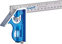 Empire E255IM Heavy Duty Professional Combination Square with Etched Stainless Steel Blade Inch and Metric Graduations