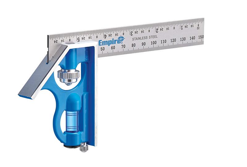 Empire E255IM Heavy Duty Professional Combination Square with Etched Stainless Steel Blade Inch and Metric Graduations