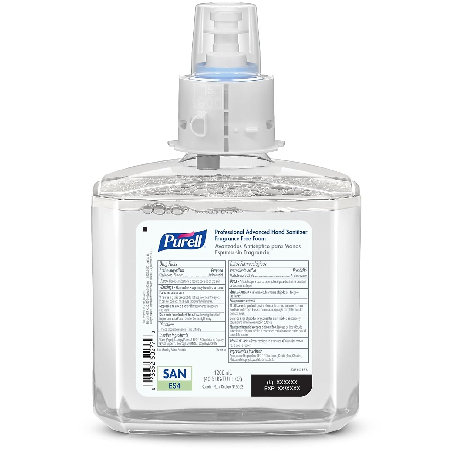 PURELL Advanced Hand Sanitizer Gentle & Free Foam, Fragrance Free, 1200 mL Refill for PURELL ES4 Manual Hand Sanitizer