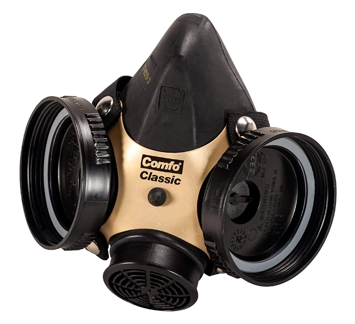 MSA 808076 Comfo Classic Series Half-Mask Respirator - Size: Large, Harness Style: SoftFeel Hycar, Twin-Port