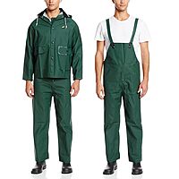 ONGUARD, Sitex 3 Pc Rain Suit, 100% Waterproof PVC, Lightweight and Durable, Green, 76600, Size 2XL US