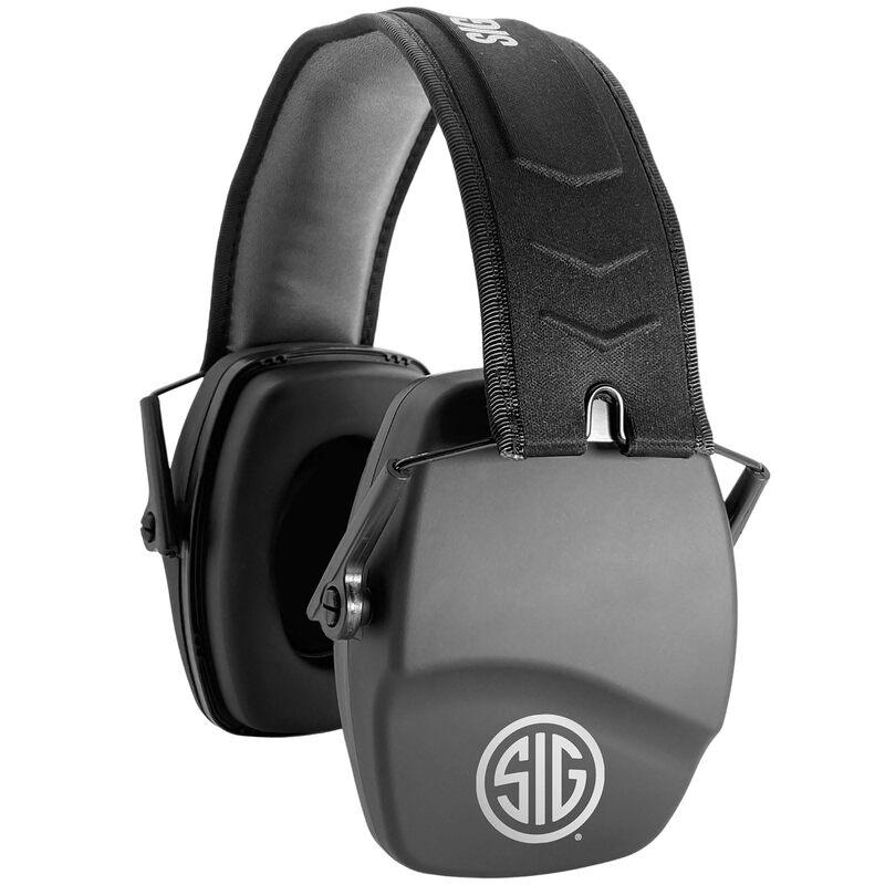 AXIL x SIG SAUER TRACKR Passive Earmuffs - Compact Foldable Noise Isolation 28 SNR / 22 NRR Passive Hearing Protection Tactical Headmuffs For Shooting Range