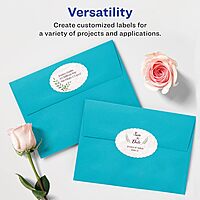 Avery Matte White Oval Scalloped Labels, Sure Feed Technology, 2" x 3", 200 Labels