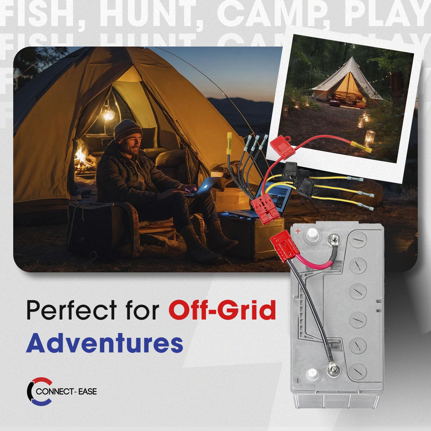 12V Multi-4 Fused Connection Kit RCE12VB4FK | Perfect for Battery Charger, Depth Finders, Bilge Pumps