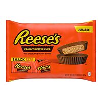 REESE'S Milk Chocolate Snack Size Peanut Butter Cups, Candy Jumbo Bag, 19.5 oz Peanut Butter 1.2 Pound (Pack of 1)