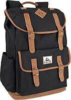 Kelty 18 Inch Laptop Travel Backpack, Drawstring Anti-Theft Backpack with Laptop Compartment, Side Pockets for Men, Women (Black Travel Rucksack)