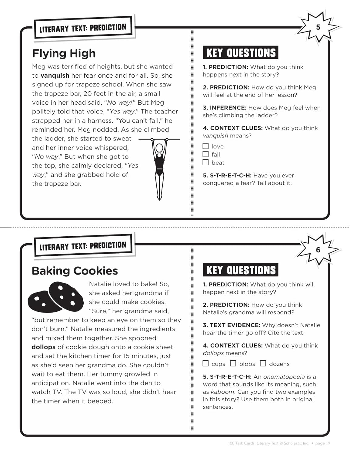 100 Task Cards: Literary Text: Reproducible Mini-Passages With Key Questions to Boost Reading Comprehension Skills
