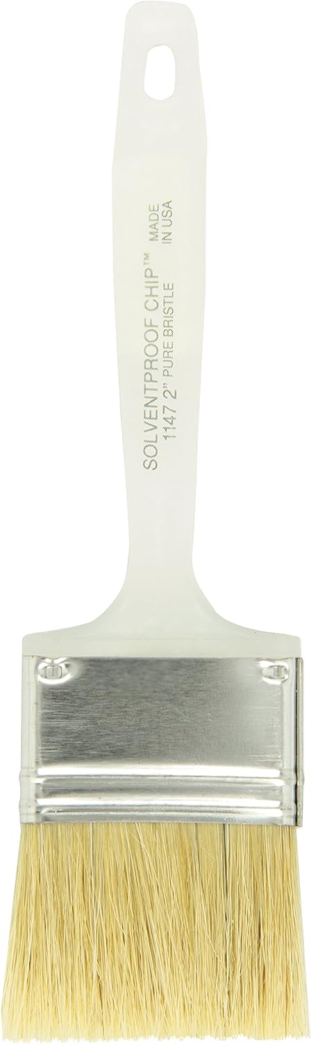 Wooster Brush A1147-2 Solvent Proof Bristle Chip Paint Brush, 2-Inch, White