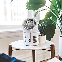 Crane 2-in-1 Air Purifier and Desk Fan, Fan and Air Purifier Combo, Ideal Office Desk Fan, Night Stand Fan, or Mini Fan For Dorm, Small Bedroom Fan, Small HEPA Air Purifier, Small Fan For Desk
