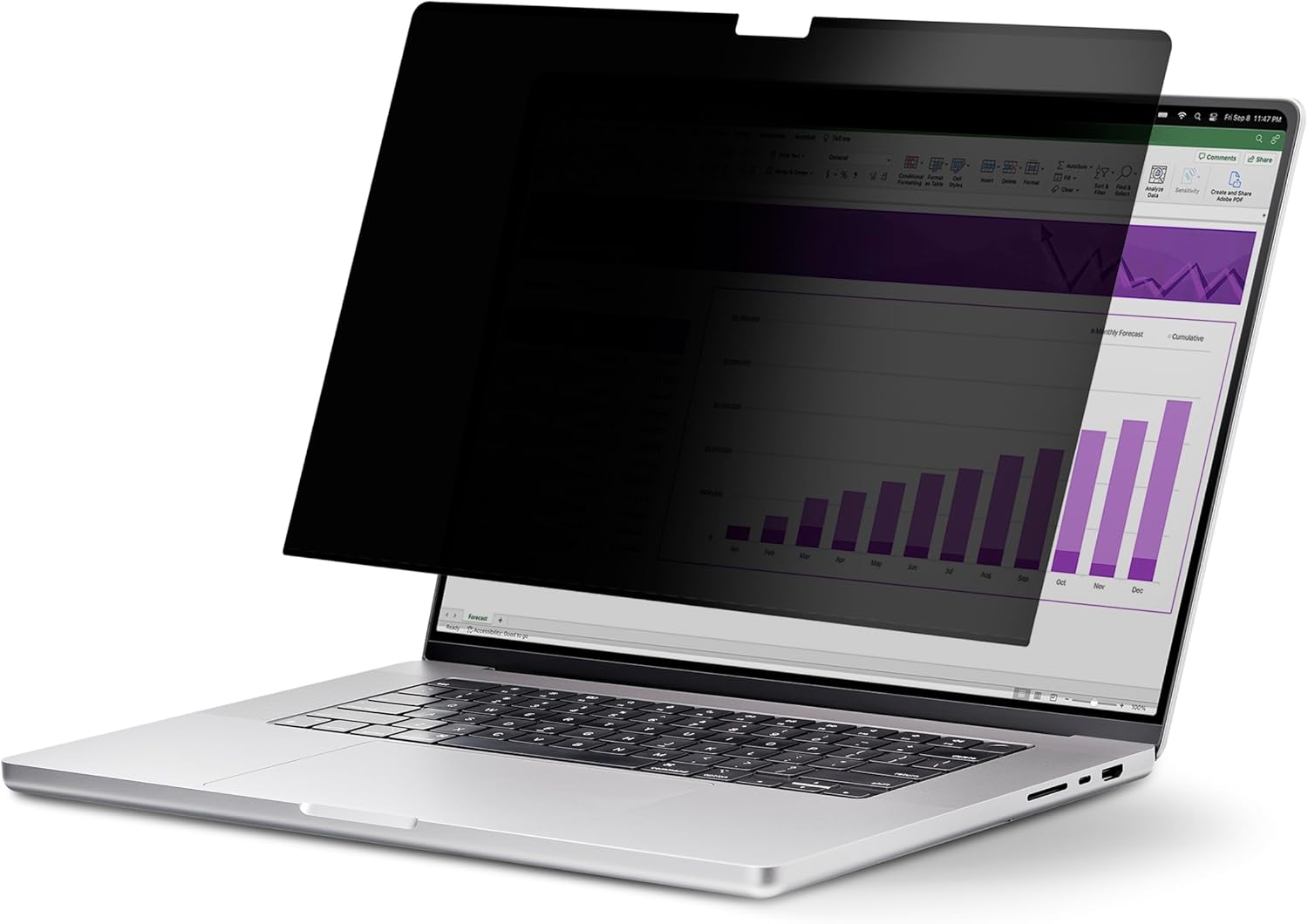 StarTech.com 15.6-inch 16:10 Flip-Up Privacy Screen with Touch, Laptop Security Shield, Anti-Glare Blue Light Filter
