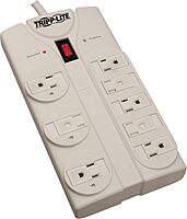 Tripp Lite 8 Outlet Surge Protector Power Strip, Extra Long Cord 25ft, Right-Angle Plug, Lifetime Limited Warranty & Dollar 75K Insurance (TLP825) , White 8 Outlets