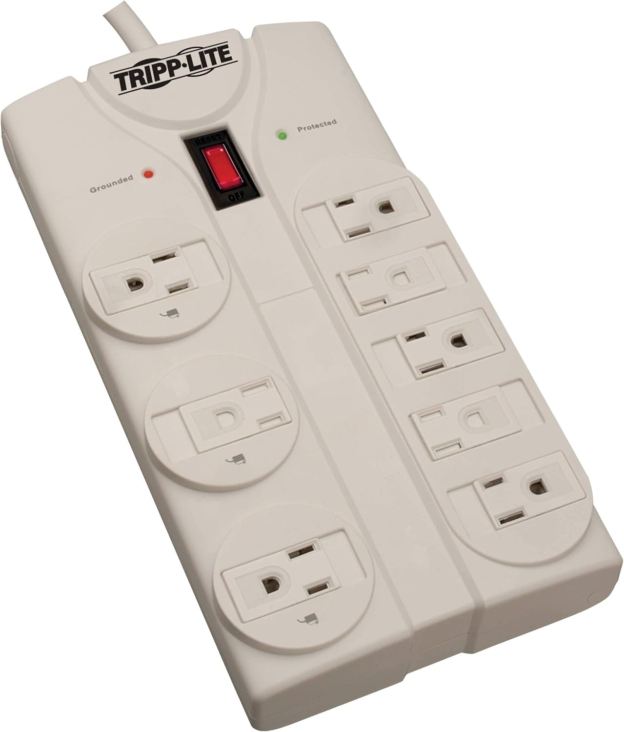 Tripp Lite 8 Outlet Surge Protector Power Strip, Extra Long Cord 25ft, Right-Angle Plug