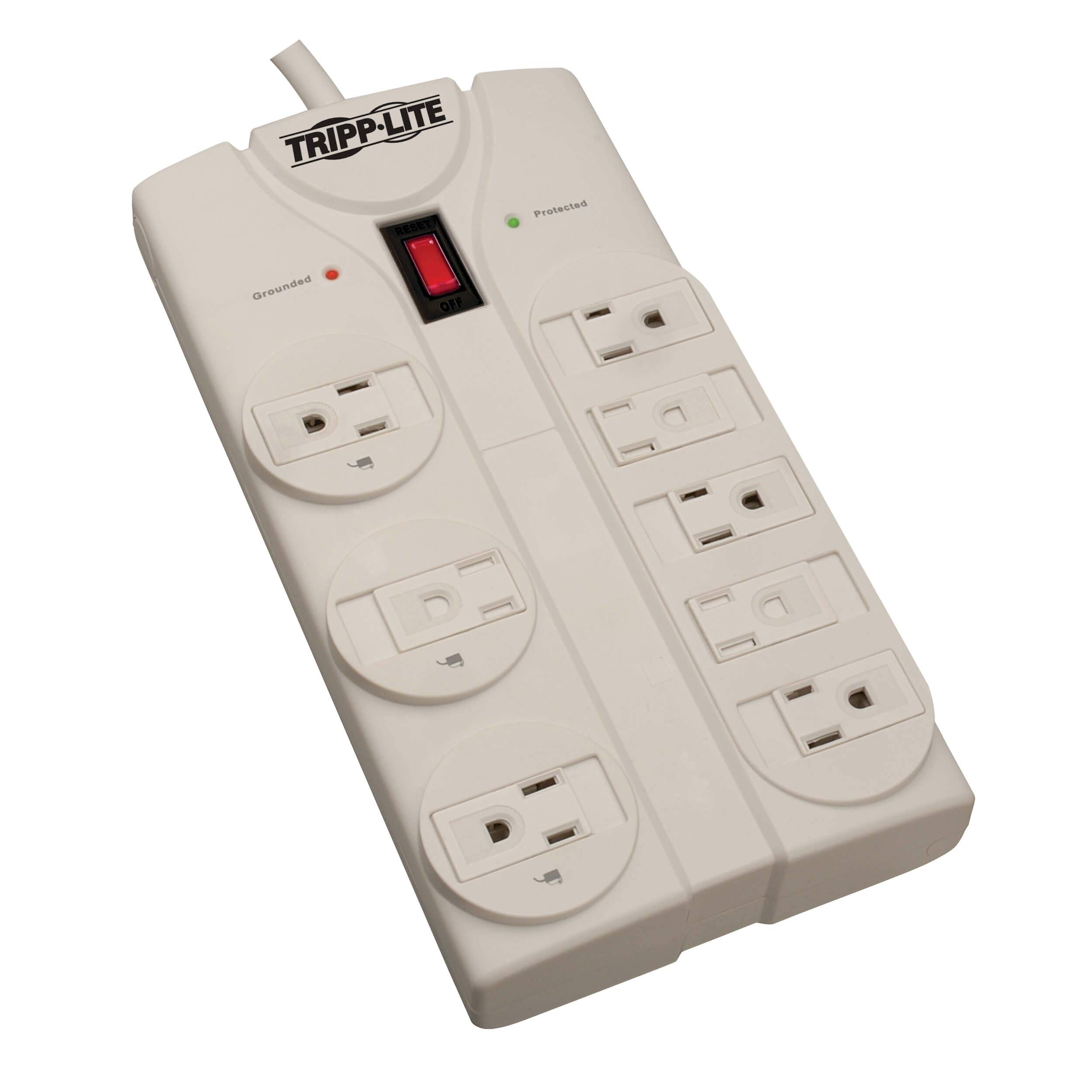 Tripp Lite 8 Outlet Surge Protector Power Strip, Extra Long Cord 25ft, Right-Angle Plug