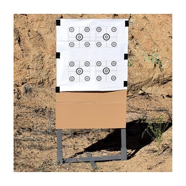 Birchwood Casey 24" Steel Target Stand Kit for Shooting - Durable Powder-Coated Metal Folding Target Stand, 2 Uprights, Cardboard, Clips, Paper Targets & Carry Bag