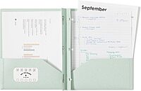 U Brands U-Eco Poly 2-Pocket Pronged Folders, Set of 12, Assorted Brights, Built-in Metal Prongs, Letter Size (6599U01-12)