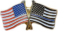 THIN LINE TACTICAL Thin Blue Line American Flag Lapel Pin