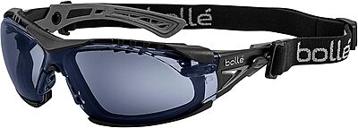 Bolle Safety Rush+ Safety Glasses with Assembled Foam and Strap Smoke