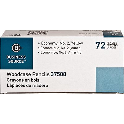 Business Source Woodcase No. 2 Pencils, #2 Lead, Yellow Wood Barrels, 72 Pencils Per Box, Case Of 4 Boxes