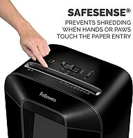 Fellowes LX85 Cross Cut 12-Sheet Home Office Paper Shredder with SafeSense, Black