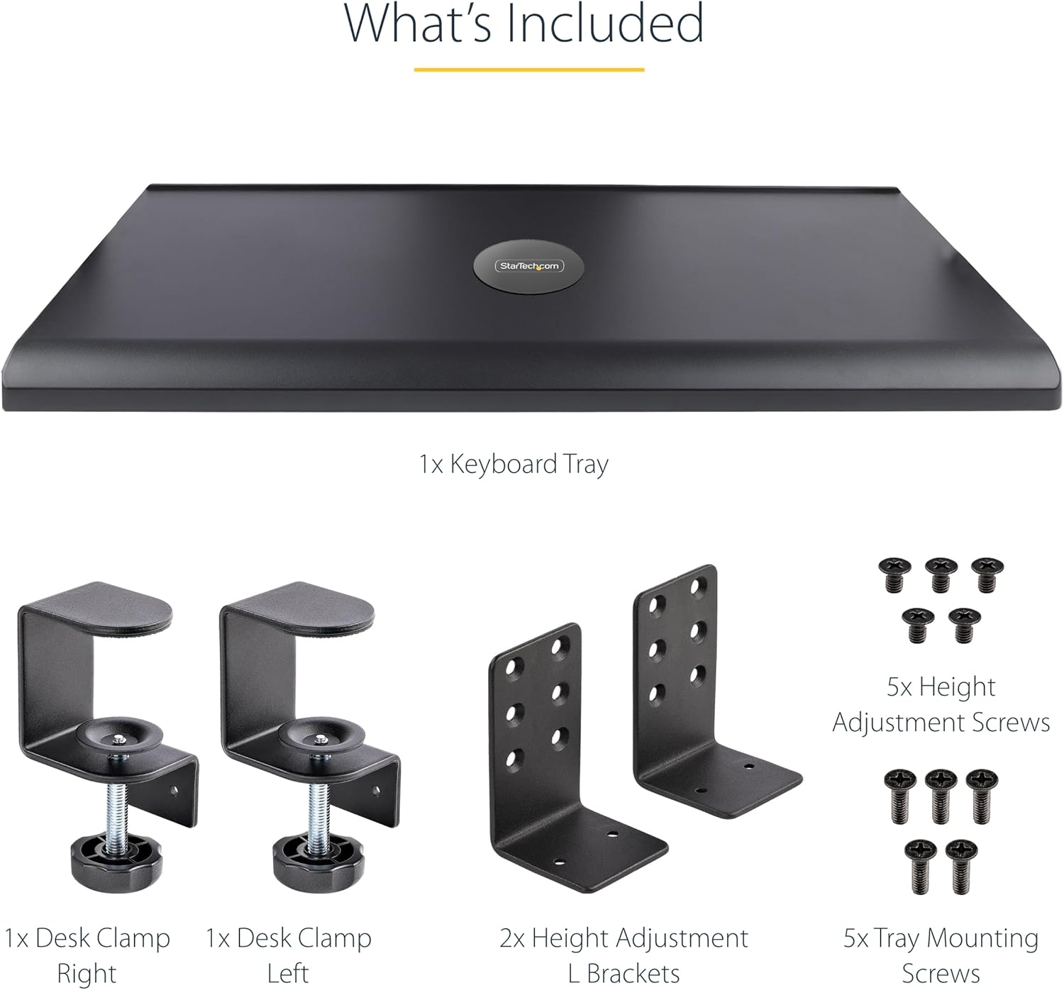 StarTech.com Under-Desk Keyboard Tray, Clamp-on Ergonomic Keyboard Holder, Up to 12kg (26.5lb)