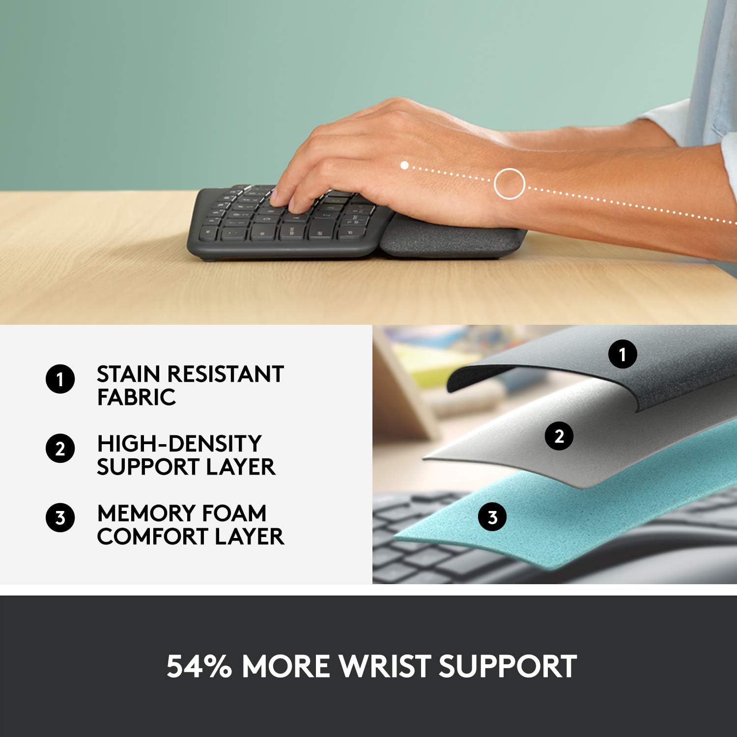 Logitech Ergo K860 Split Wireless Keyboard for Business - Ergonomic Design, Secured Logi Bolt Technology, Bluetooth